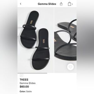 TKEES Gemma Slides. Size 8. Color: Sable (Black) New with tags. Never worn.